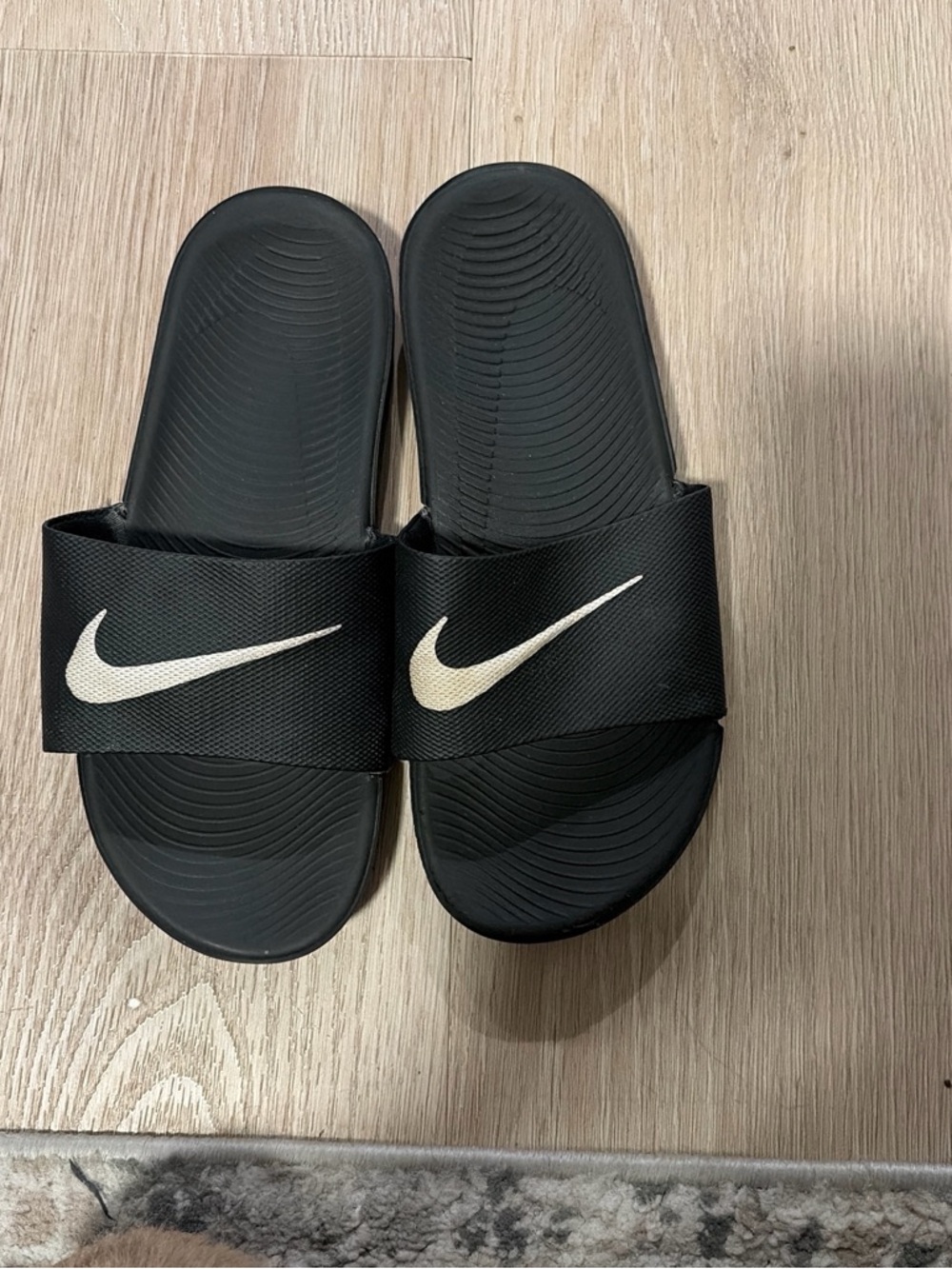 Nike Black Slide Sandals with Black Footbed